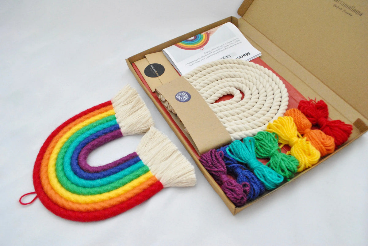 Blue Half Round Macrame DIY Bookmark Making Kit for Kids & Adults