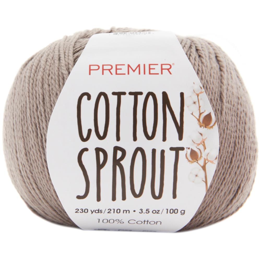  Premier Yarns Cotton Sprout DK, Natural Cotton Yarn,  Machine-Washable, DK Yarn for Crocheting and Knitting, Beige, 3.5 oz, 230  Yards